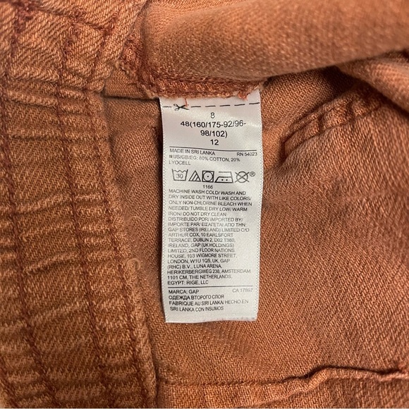 GAP Twill Pants‎ Women's Size 8 US Rust Orange Brown High Rise Cargo Pockets - Picture 7 of 9